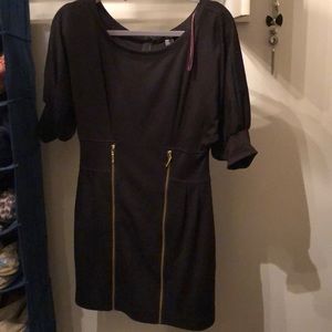 Knee length, elbow length sleeve black dress!